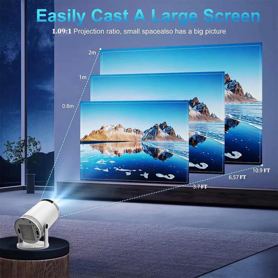 Mini Portable Projector Support 4K