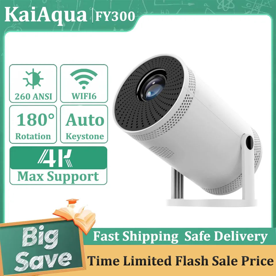 Mini Portable Projector Support 4K